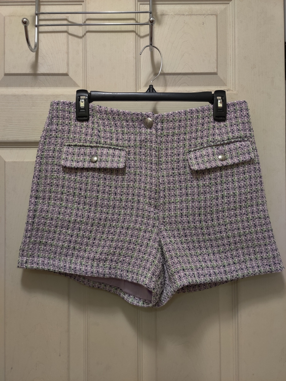 LOFT Lavender Tweed Pocket Bermuda Shorts